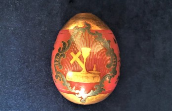 Стеклянное пасхальное яйцо Золотой рубин императорское